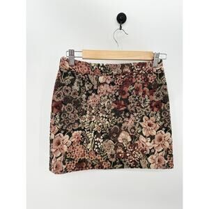 Co/rca Women Mini Floral Skirt Size S Earthy Grandmacore Boho Unique Garden